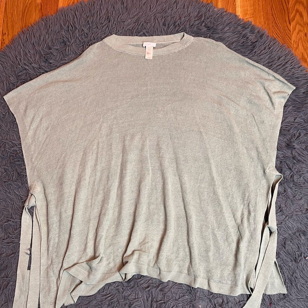 J.Jill Mint Green Linen Blend Poncho